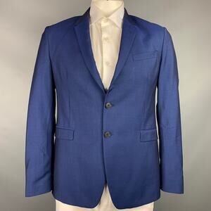 PAUL SMITH Size 42 Blue Wool Mohair Notch Lapel Sport Coat